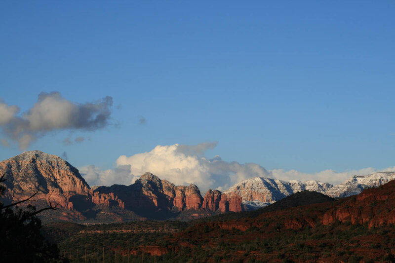 Snow-capped Red Rock Formations