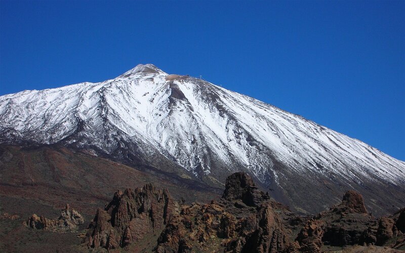 Snow-capped Volcano — Blue, Dramatic, Afternoon