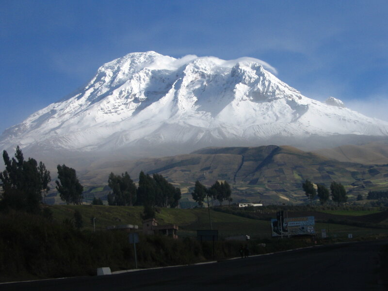 Snow-capped Volcano — Blue, Serene, Afternoon, Photograph, Mountain, Road