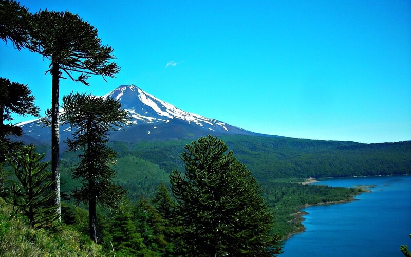 Snow-capped Volcano — Blue, Serene, Afternoon, Photograph
