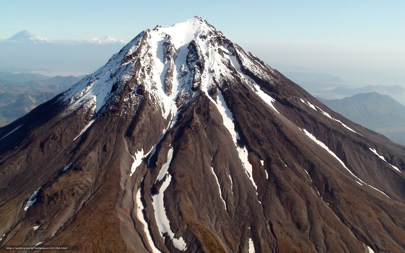 Snow-capped Volcano — Brown