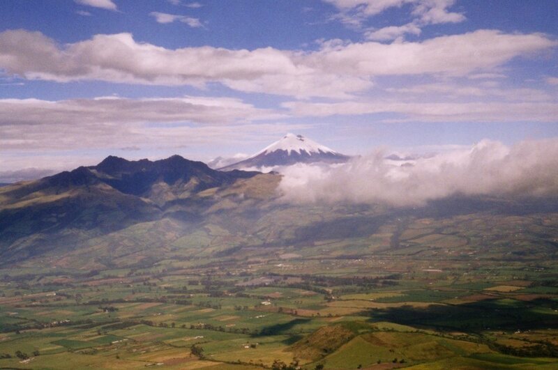 Snow-capped Volcano — Green, Serene, Afternoon
