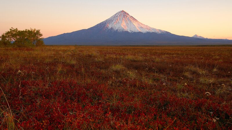 Snow-capped Volcano — Red