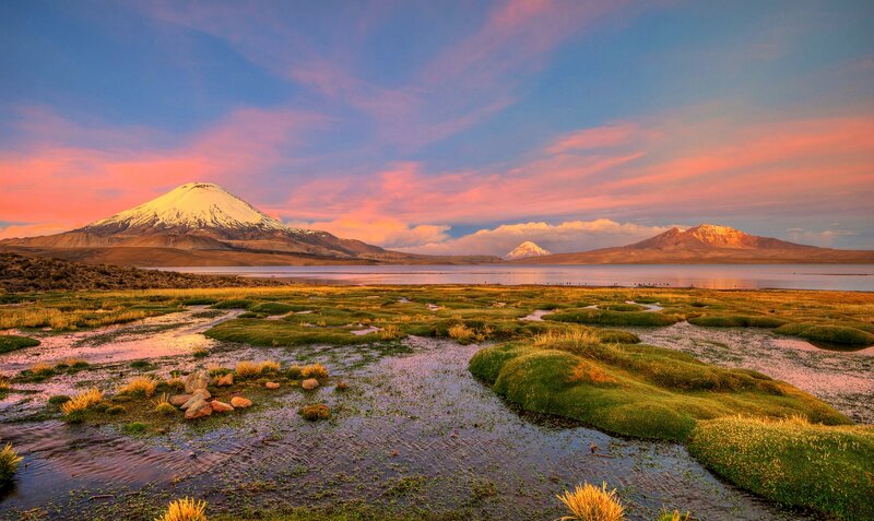 Snow-capped Volcanoes — Pink