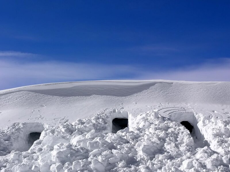 Snow Caves in Snow — White