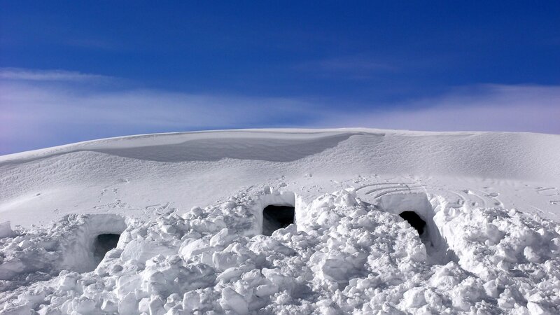 Snow Caves in Snowfield