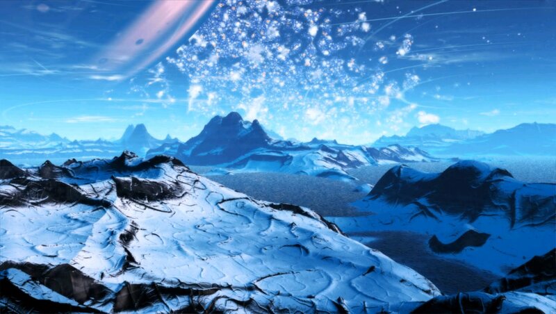 Snow-covered Alien Landscape — Blue