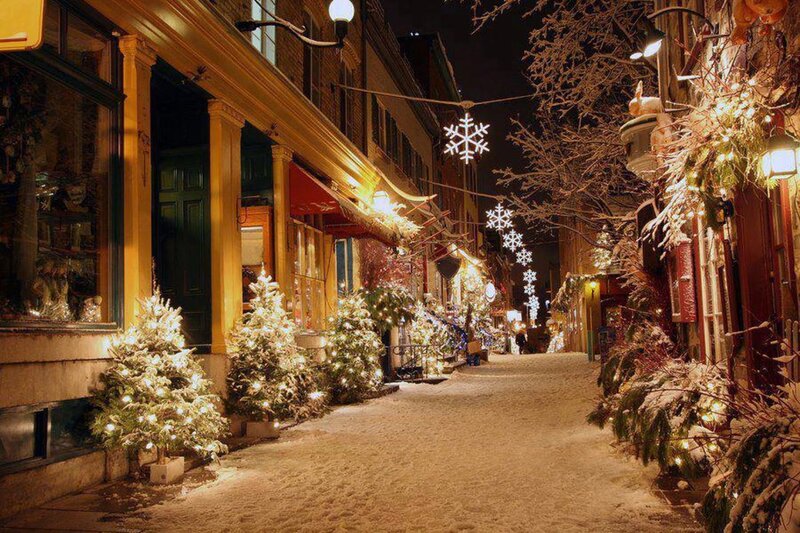 Snow-covered Alley at Night — White