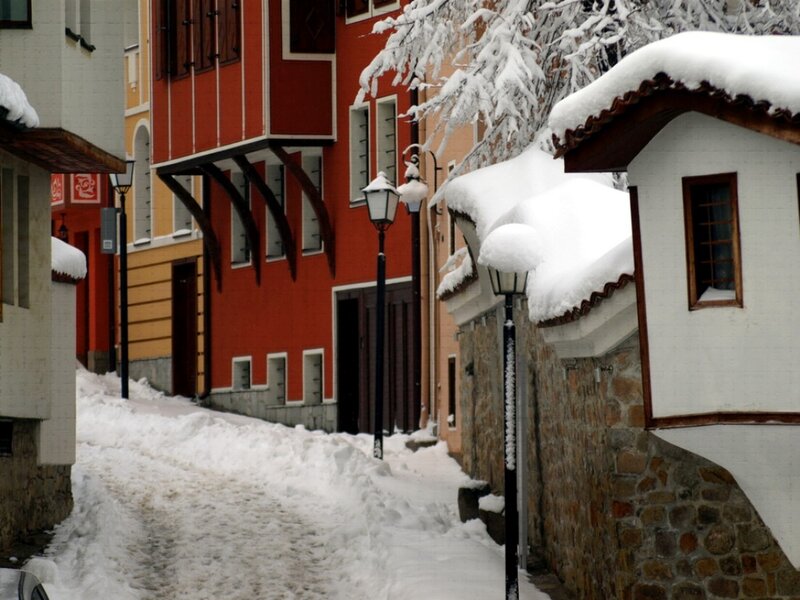 Snow-covered Alleyway
