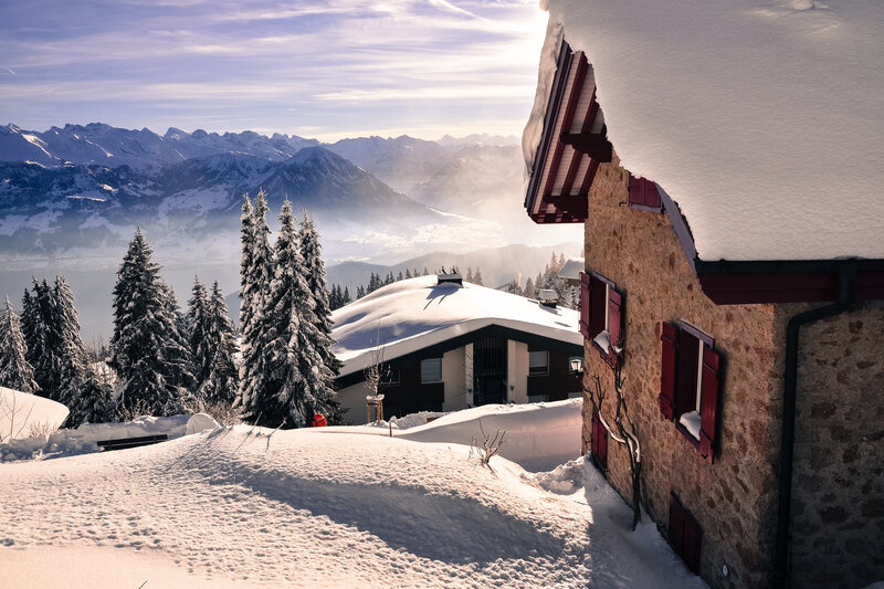 Snow-covered Alpine House