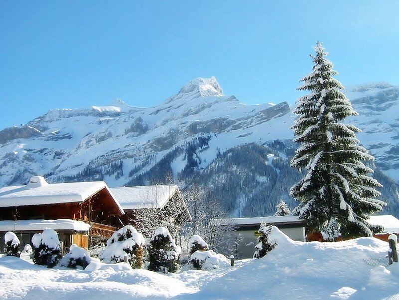 Snow-covered Alpine Village