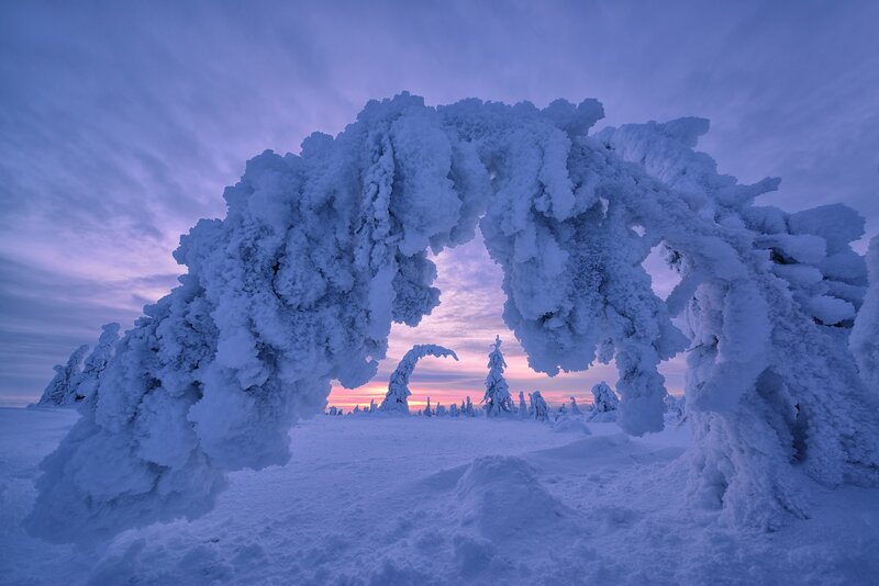 Snow-covered Arch — Blue