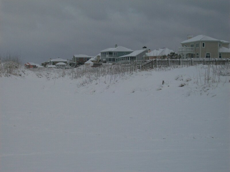 Snow-covered Beach Houses