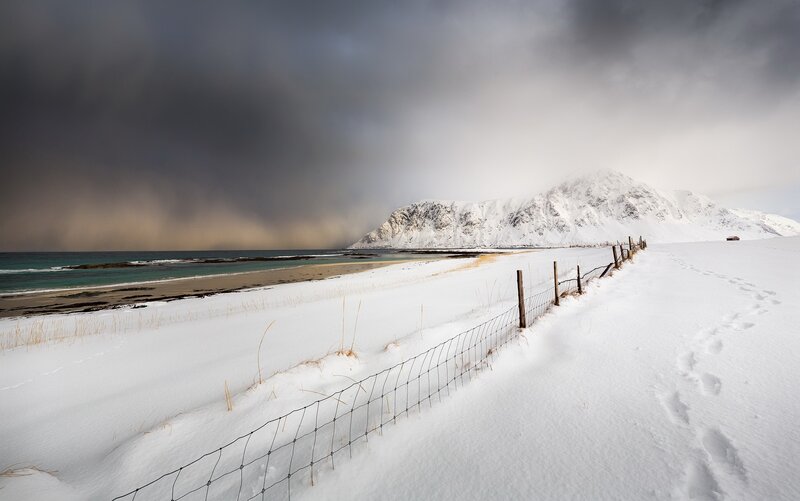 Snow-covered Beach