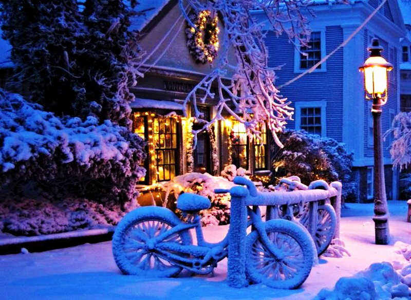 Snow-covered Bicycle — Blue