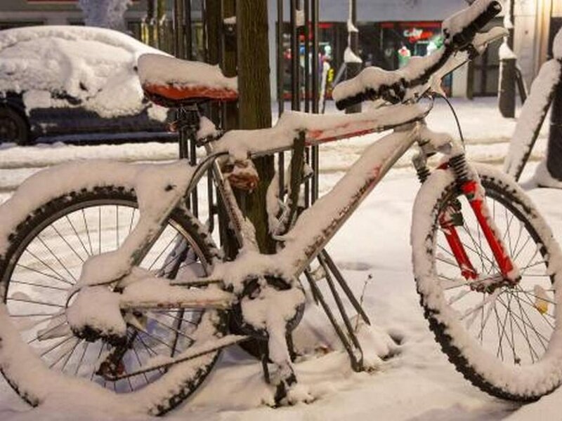 Snow-covered Bicycle