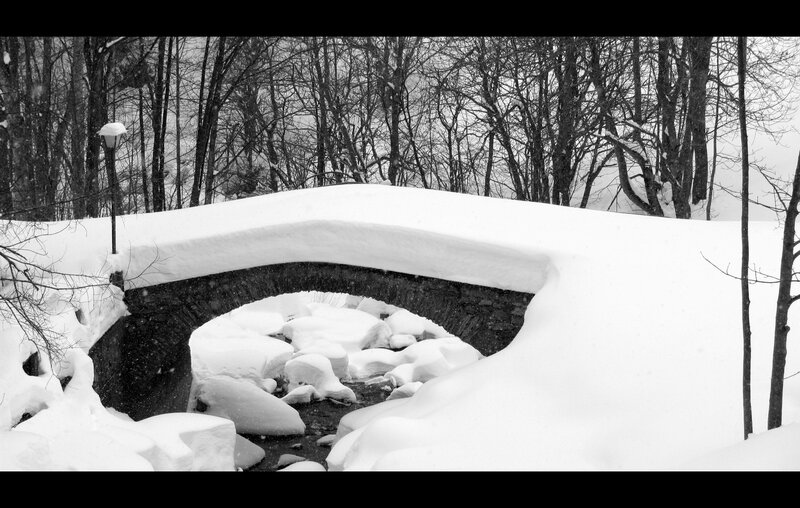 Snow-covered Bridge — Black