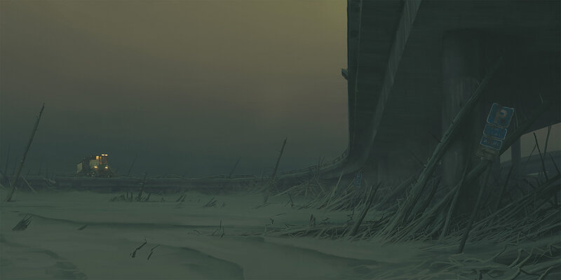 Snow-covered Bridge — Gray