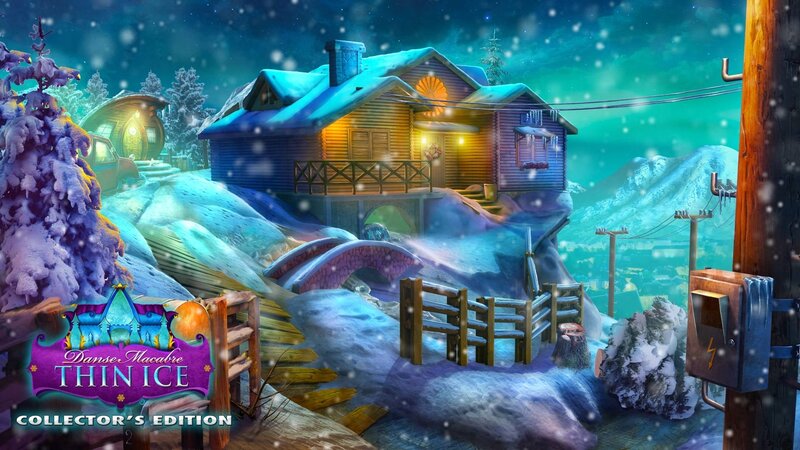 Snow-covered Cabin — Blue, Peaceful, Winter, Digital Art