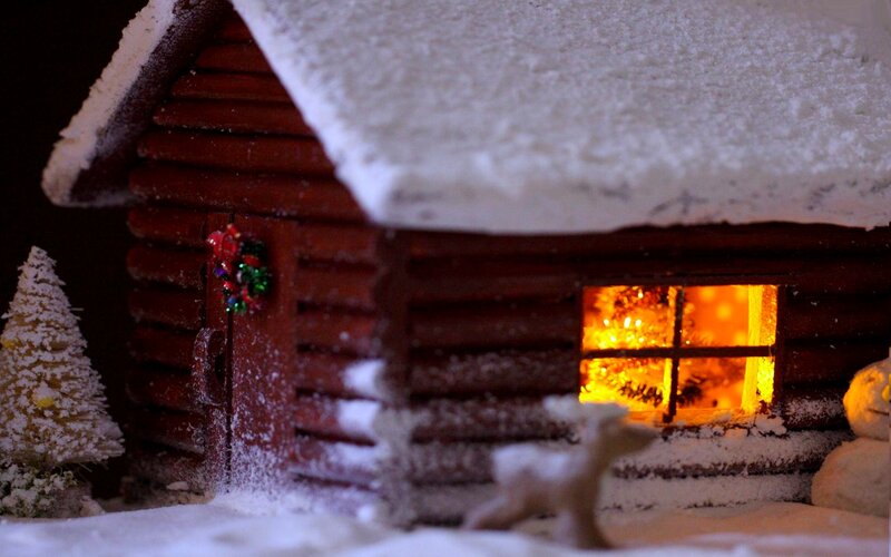 Snow-covered Cabin — Brown, Cozy