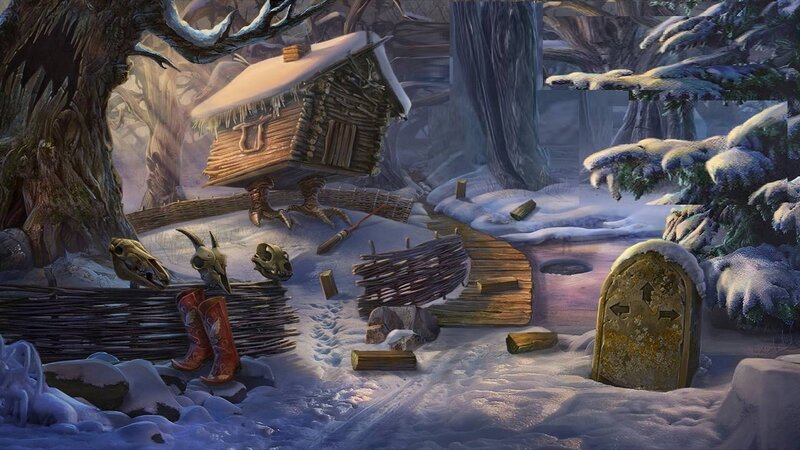 Snow-covered Cabin in Forest — White, Mysterious, Winter