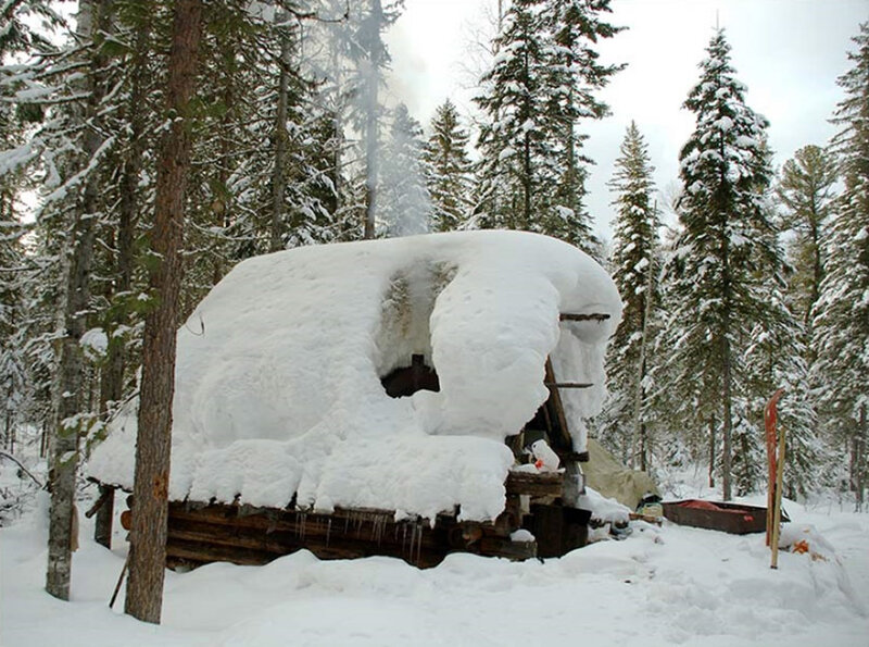 Snow-covered Cabin — White, Cold