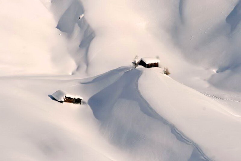 Snow-covered Cabins
