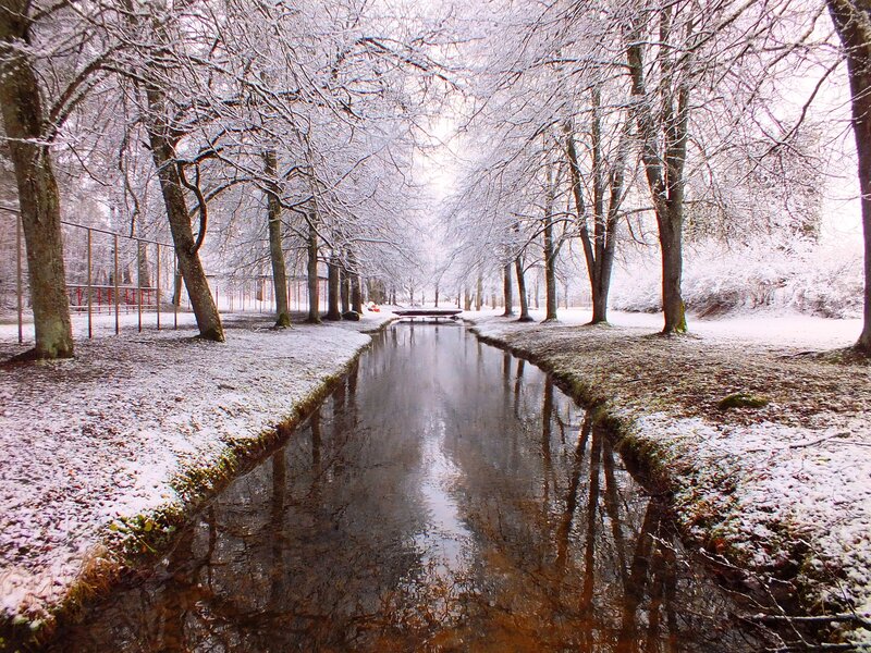 Snow-covered Canal — White, Serene