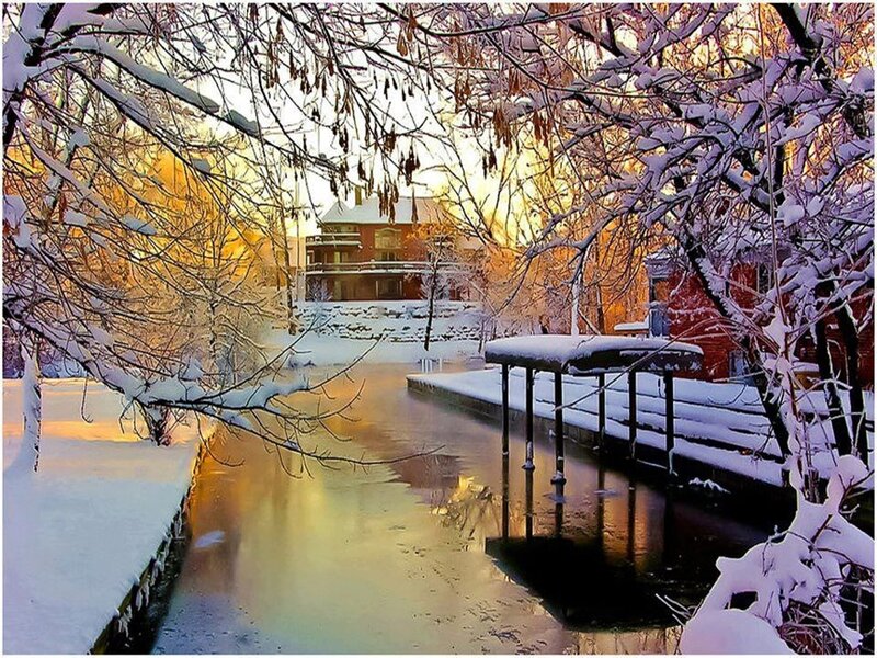 Snow-covered Canal — White