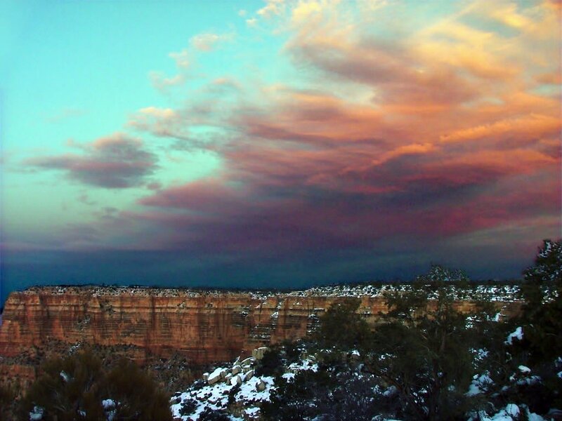 Snow-covered Canyon at Dusk
