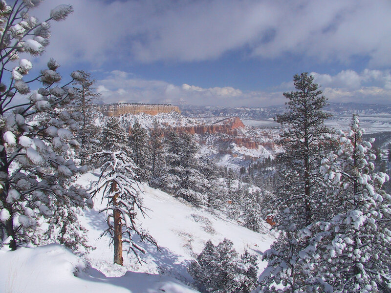 Snow-covered Canyon Landscape — White, Serene
