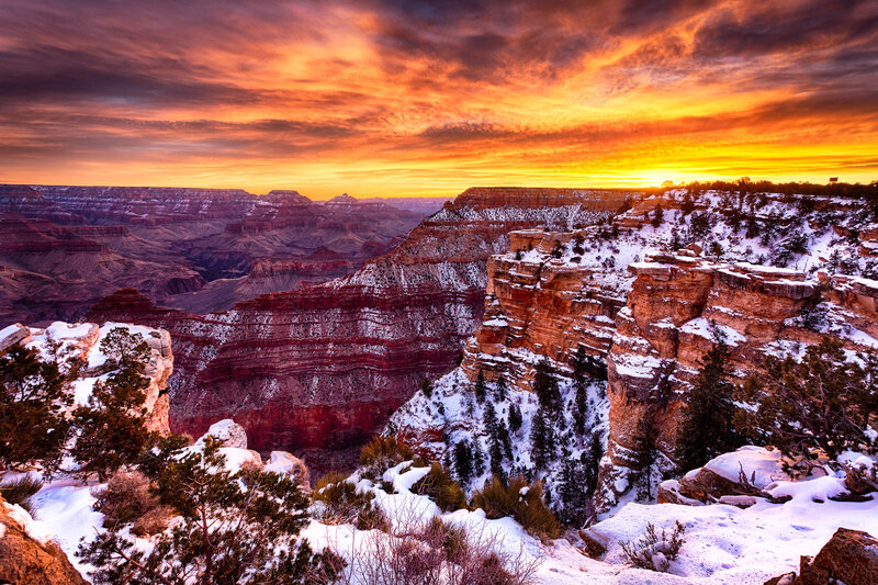Snow-covered Canyon — Orange
