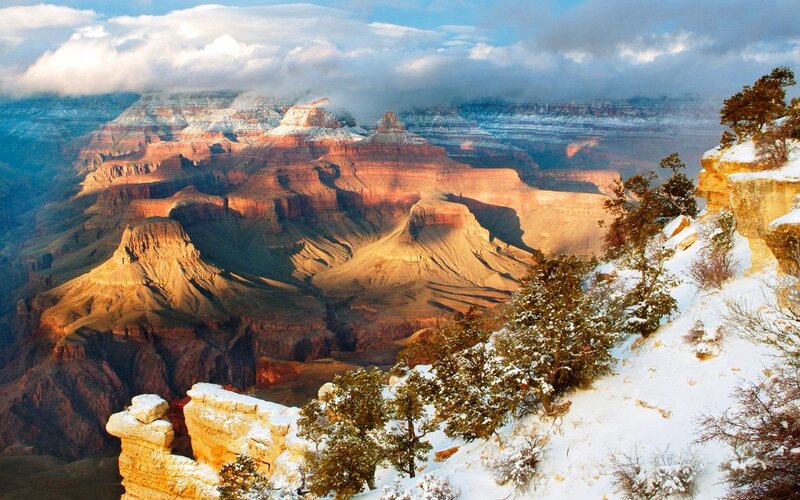 Snow-covered Canyon — Red