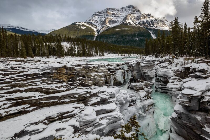 Snow-covered Canyon River — White