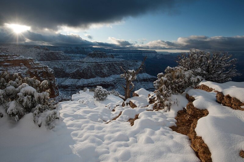 Snow-covered Canyon — White, Dramatic, Winter, Photograph, Sun