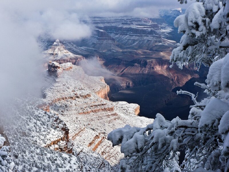 Snow-covered Canyon — White, Dramatic, Winter, Photograph