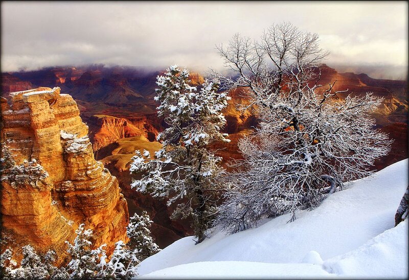 Snow-covered Canyon — White, Dramatic, Winter