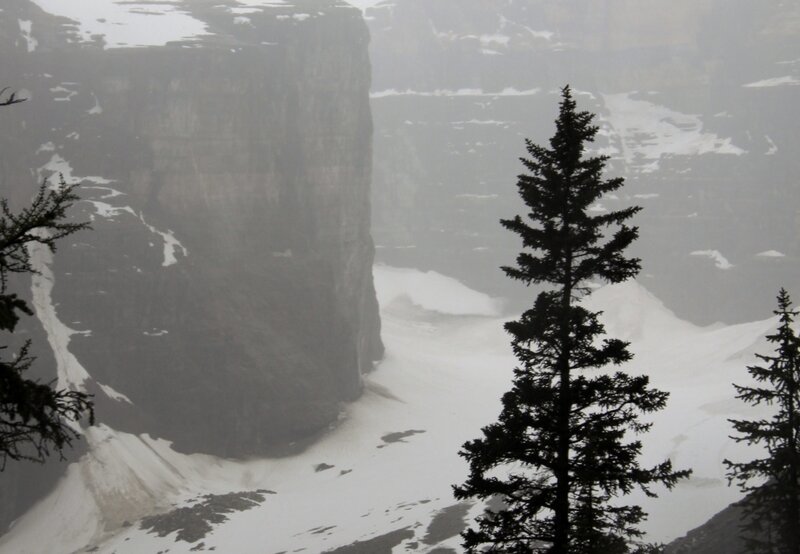 Snow-covered Canyon — White, Misty