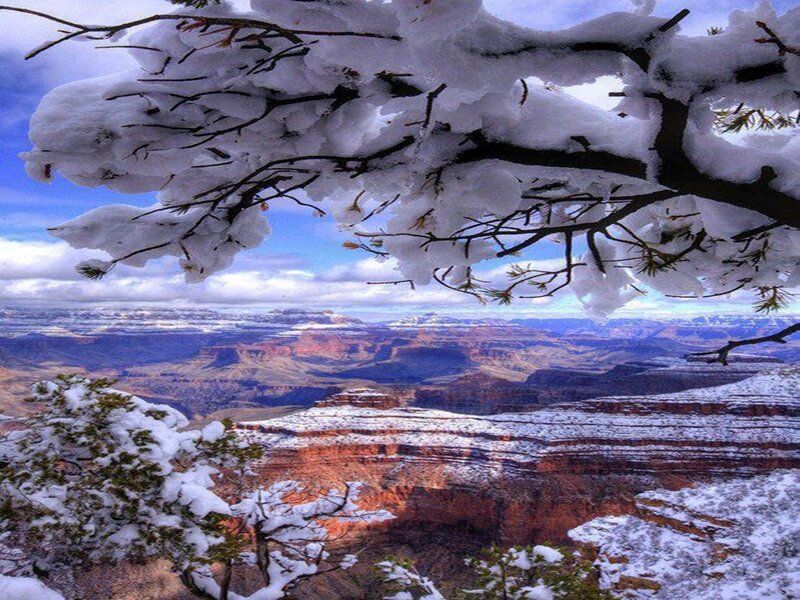 Snow-covered Canyon — White, Serene, Winter