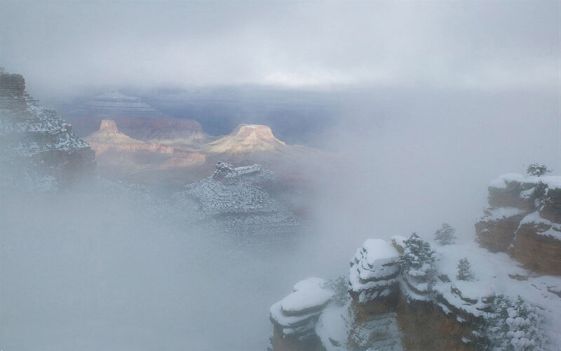 Snow-covered Canyon — White