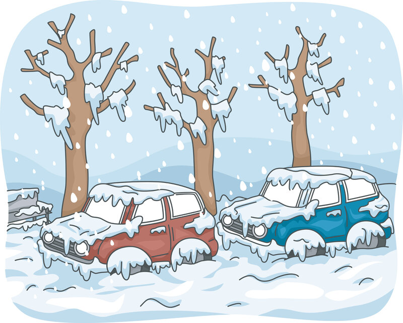 Snow-covered Cars