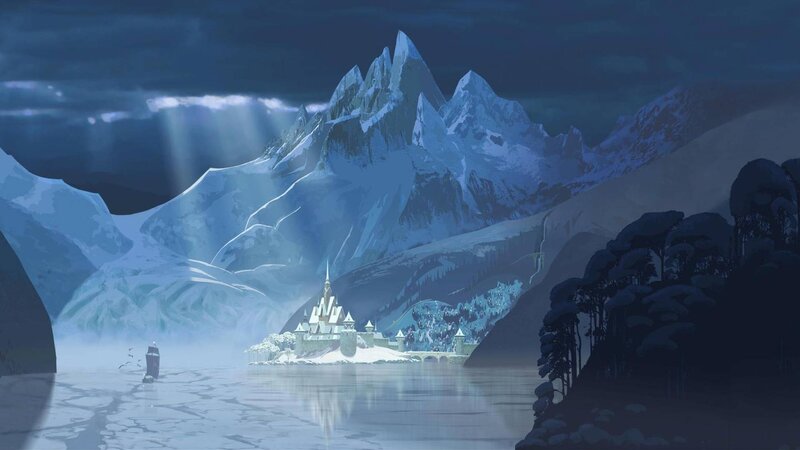 Snow-covered Castle — Blue, Dramatic, Winter, Digital Art