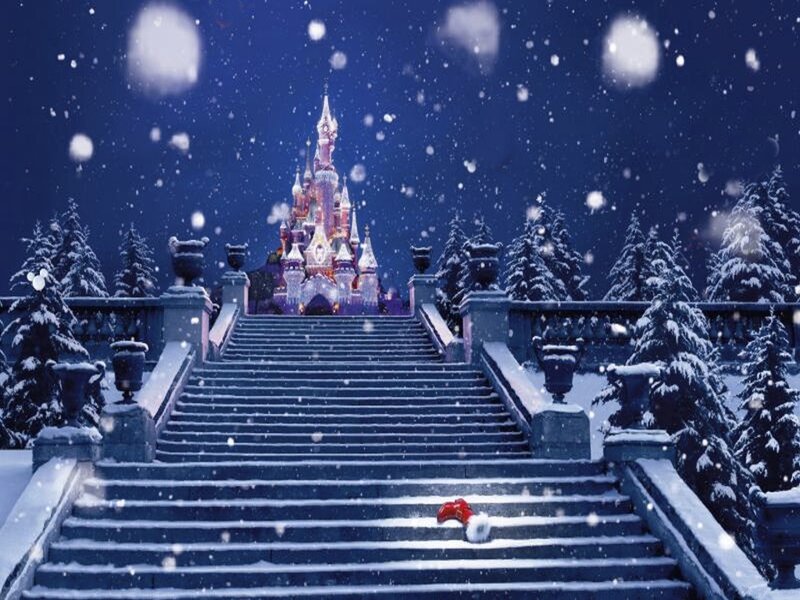Snow-covered Castle — Blue, Magical