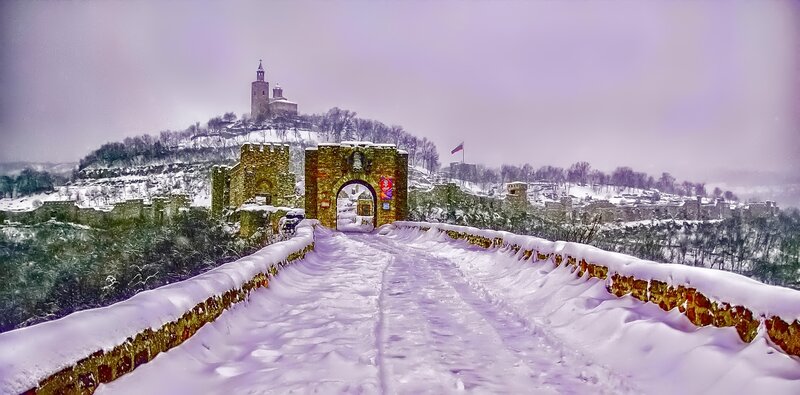 Snow-covered Castle Bridge — White