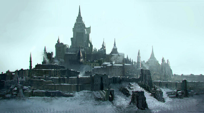 Snow-covered Castle City — Gray
