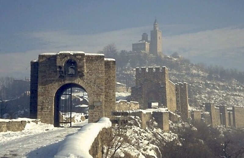 Snow-covered Castle Gate