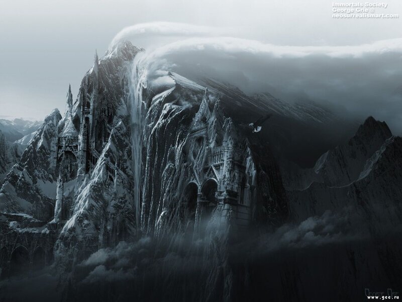 Snow-covered Castle — Gray, Dramatic