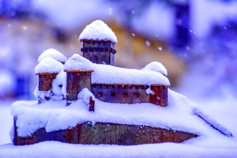 Snow-covered Castle Model