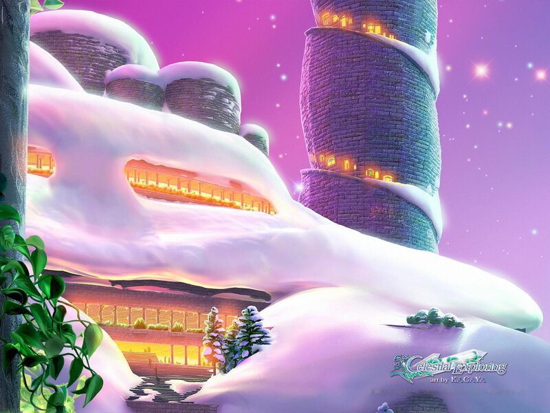 Snow-covered Castle — Purple, Magical
