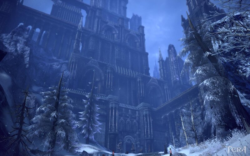 Snow-covered Castle Ruins — Blue, Dramatic
